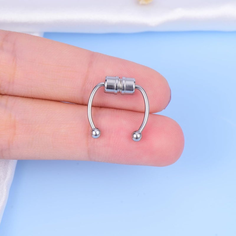 AVYRING Fake Nose Ring Fake Piercings Fake Nose Rings Nose Cuffs Fake Nose Piercing Fake Nose Hoop Faux Nose Rings for Women Faux Nose Ring Fake Piercing Fake Nose Cuff Sliver Gold Black - Image 4
